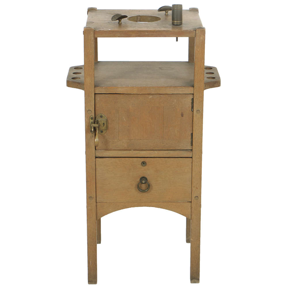 Early 20th Century Arts and Crafts Oak Smoking Stand by H.T. Cushman Mfg. Co.