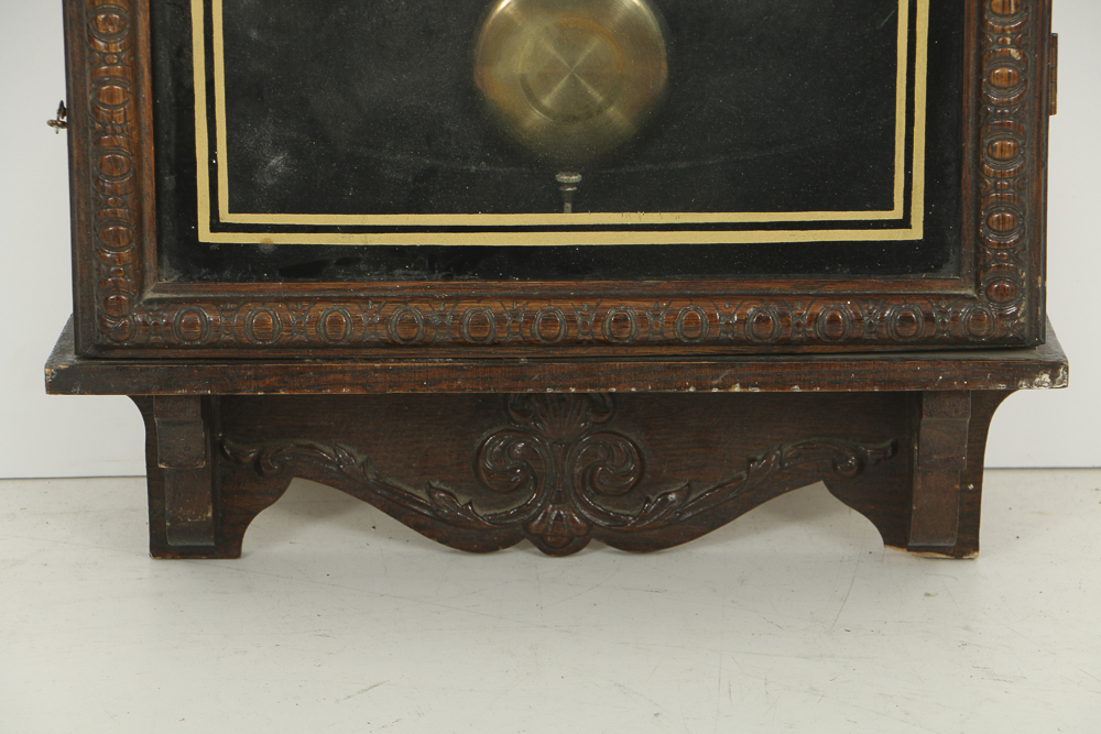 Antique "Crane" Regulator Wall Clock with Calendar Dial by Waterbury Clock Co.