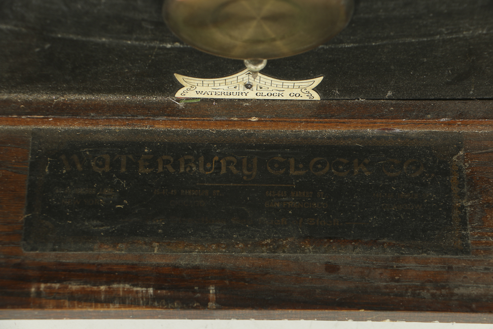 Antique "Crane" Regulator Wall Clock with Calendar Dial by Waterbury Clock Co.