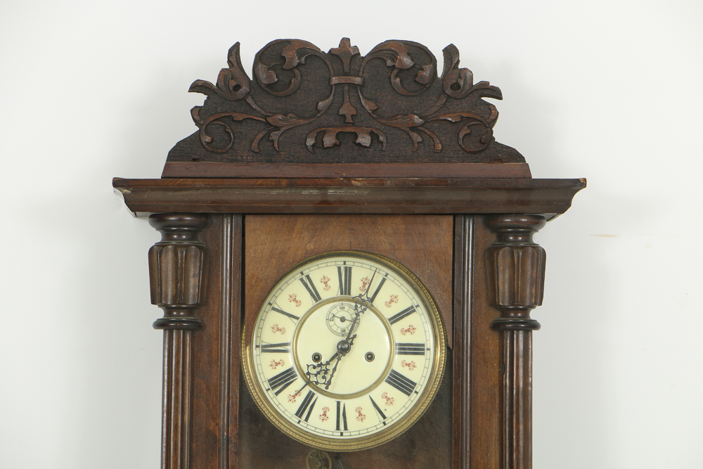 Antique German Regulator Wall Clock, Circa Late 19th to Early 20th Century