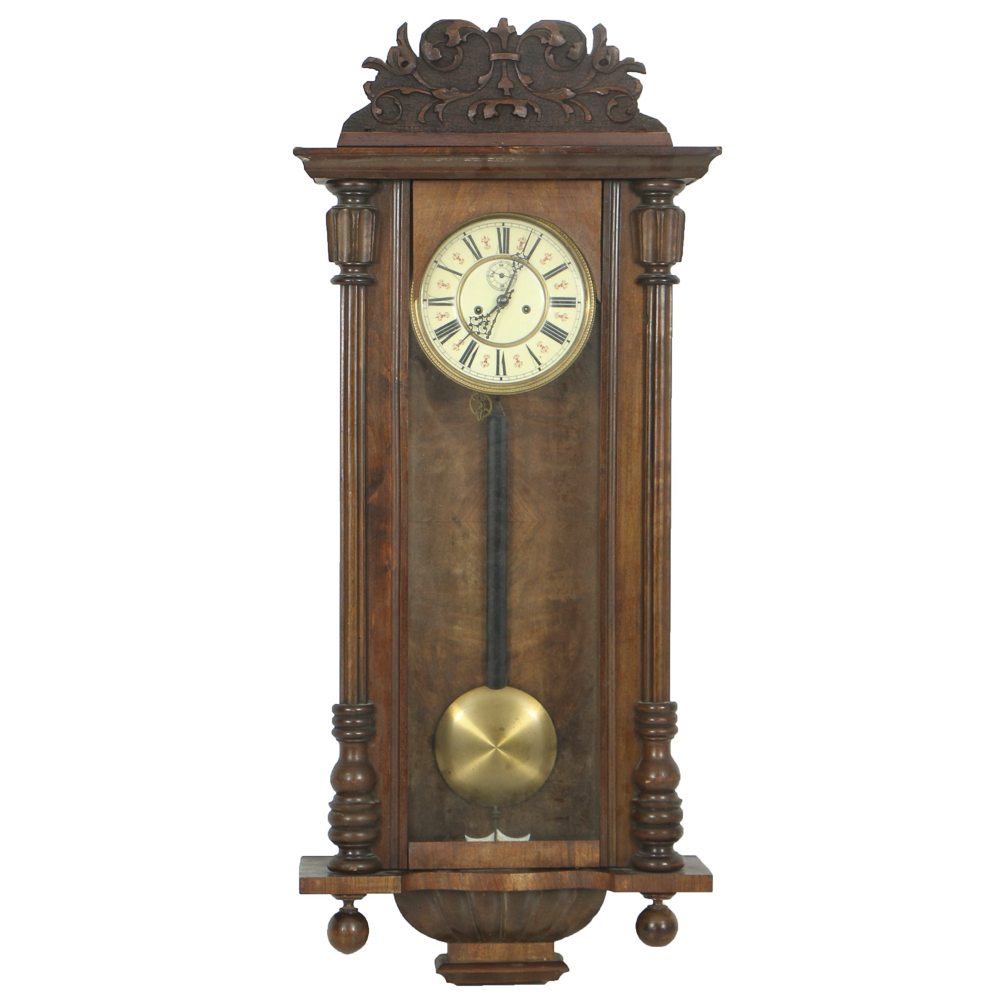 Antique German Regulator Wall Clock, Circa Late 19th to Early 20th Century