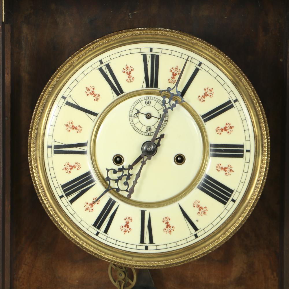 Antique German Regulator Wall Clock, Circa Late 19th to Early 20th Century