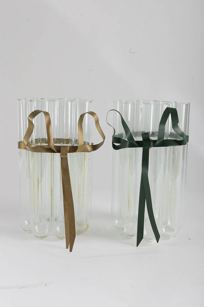 Glass Vases and Flower Frog