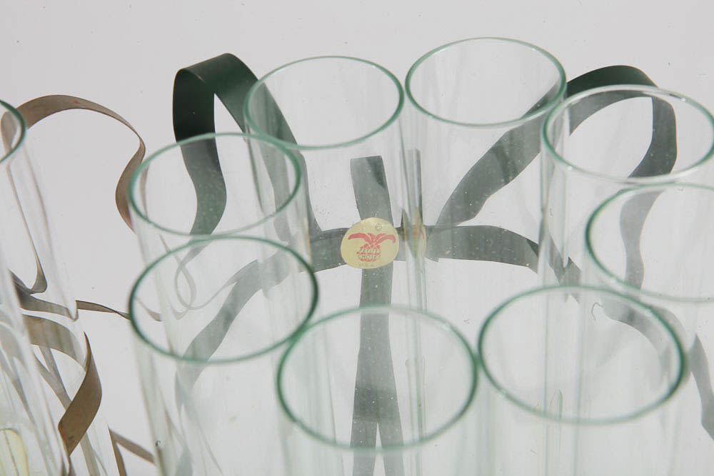 Glass Vases and Flower Frog