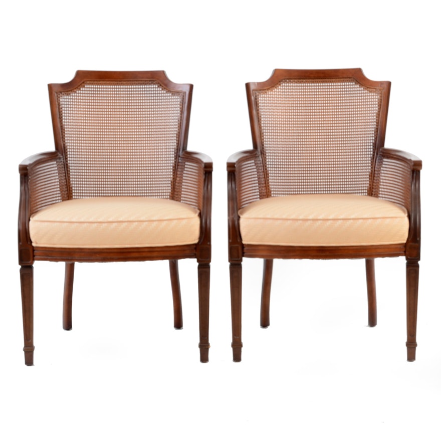 Pair of Caned-Back Armchairs