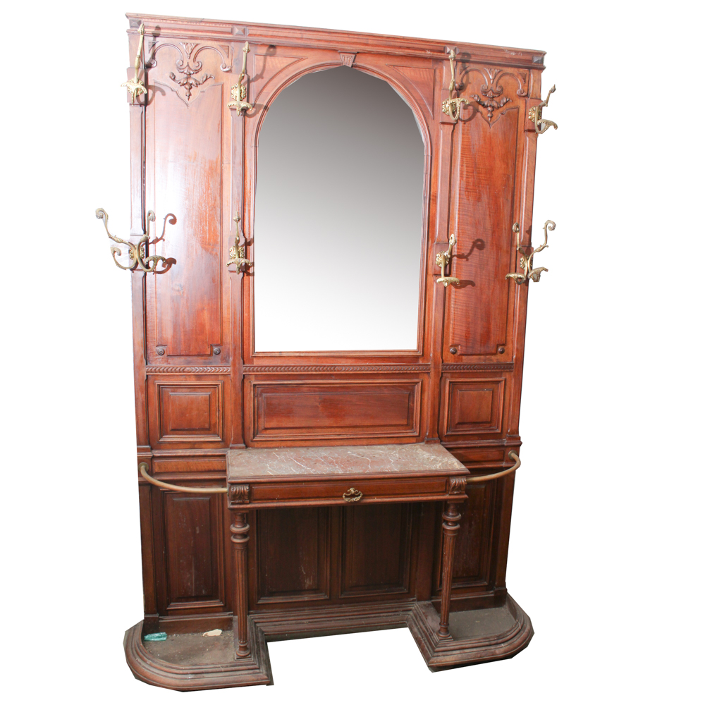 Antique Victorian Mahogany Hall Tree