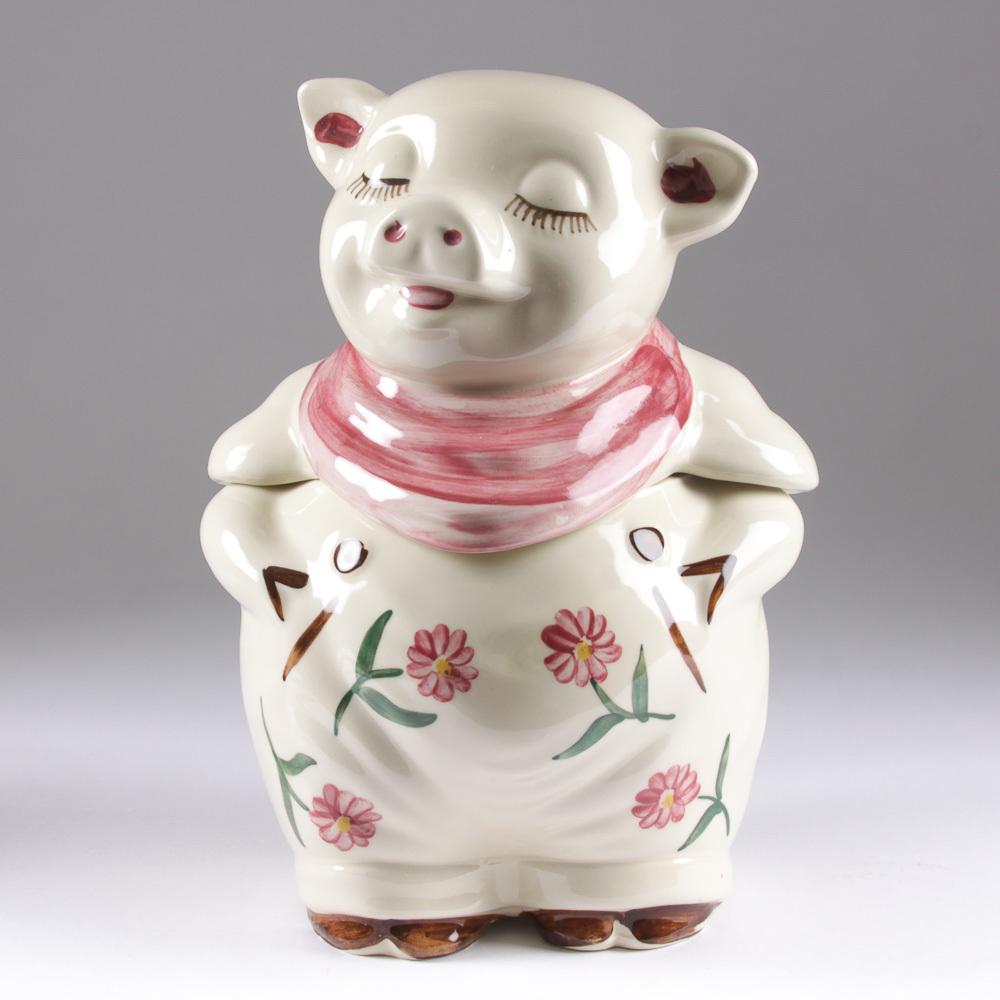 Vintage Shawnee Pottery Smiley Pig Cookie Jar