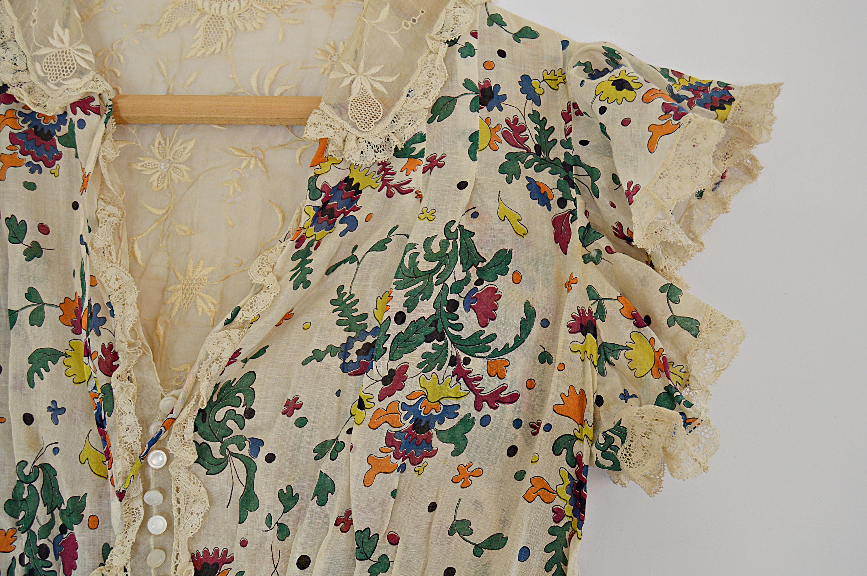 1930s Floral Patterned Cotton Dress
