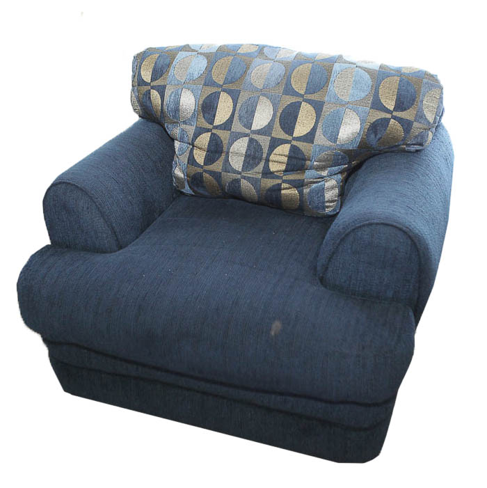 Blue Upholstered Armchair