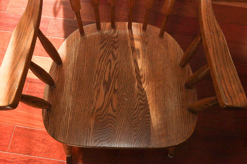 Vintage "Red Arrow" Dining Table and Windsor Style Chairs