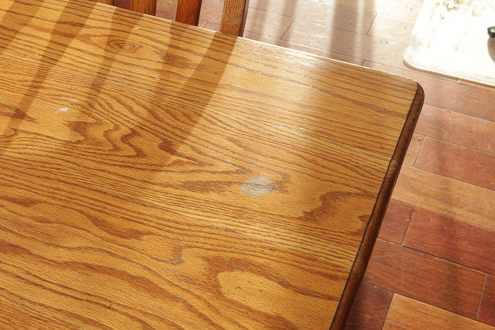 Vintage "Red Arrow" Dining Table and Windsor Style Chairs