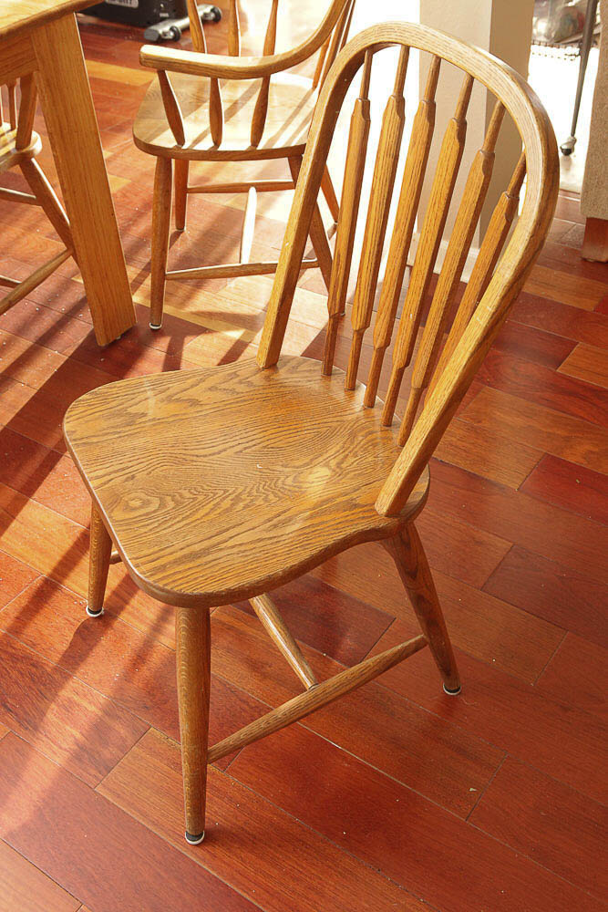 Vintage "Red Arrow" Dining Table and Windsor Style Chairs