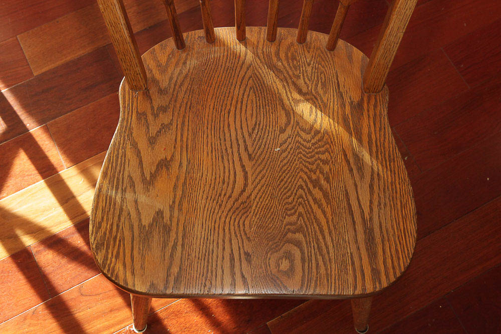 Vintage "Red Arrow" Dining Table and Windsor Style Chairs