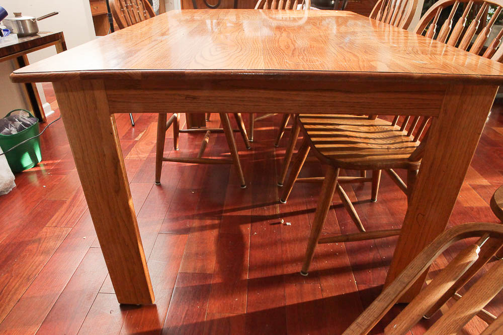 Vintage "Red Arrow" Dining Table and Windsor Style Chairs