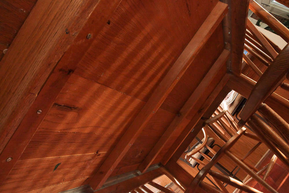 Vintage "Red Arrow" Dining Table and Windsor Style Chairs