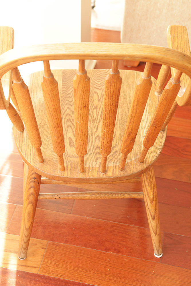 Vintage "Red Arrow" Dining Table and Windsor Style Chairs
