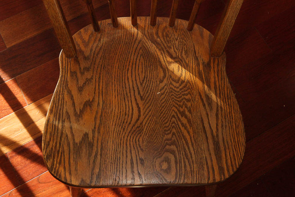 Vintage "Red Arrow" Dining Table and Windsor Style Chairs