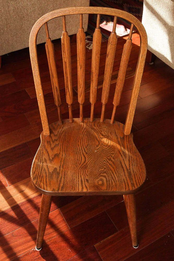Vintage "Red Arrow" Dining Table and Windsor Style Chairs