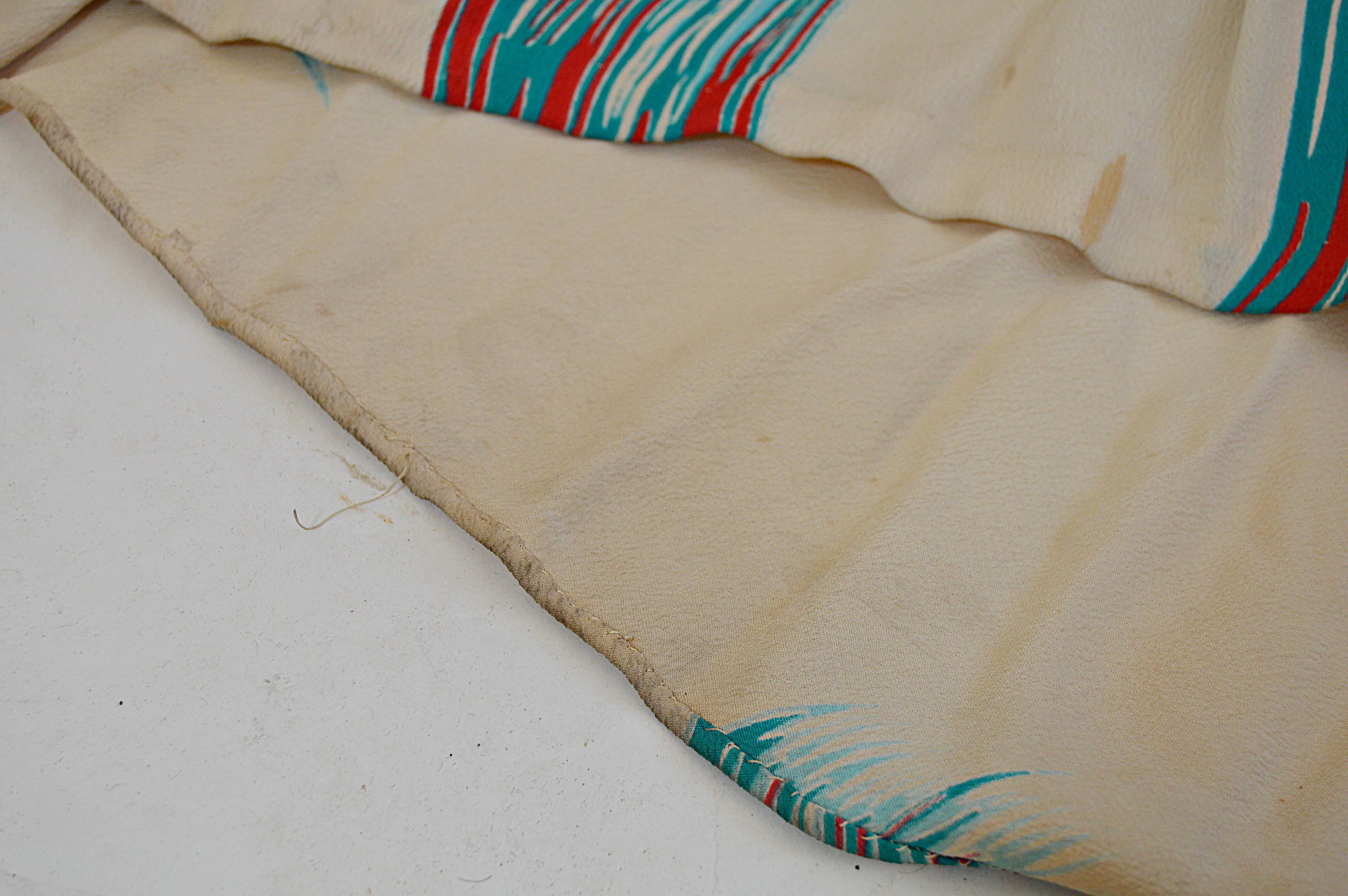 Vintage Crepe Dress with Birds of Paradise