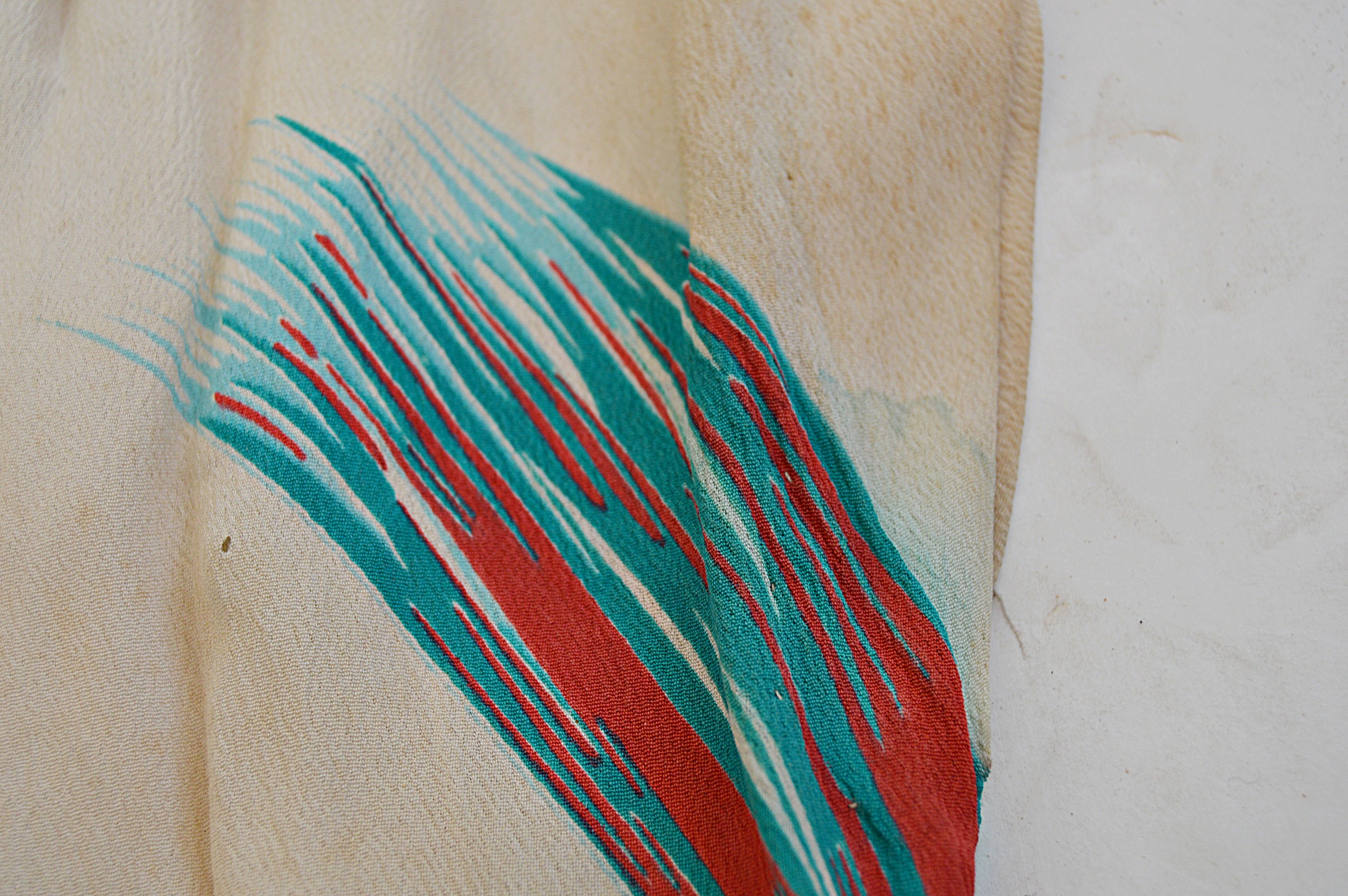 Vintage Crepe Dress with Birds of Paradise