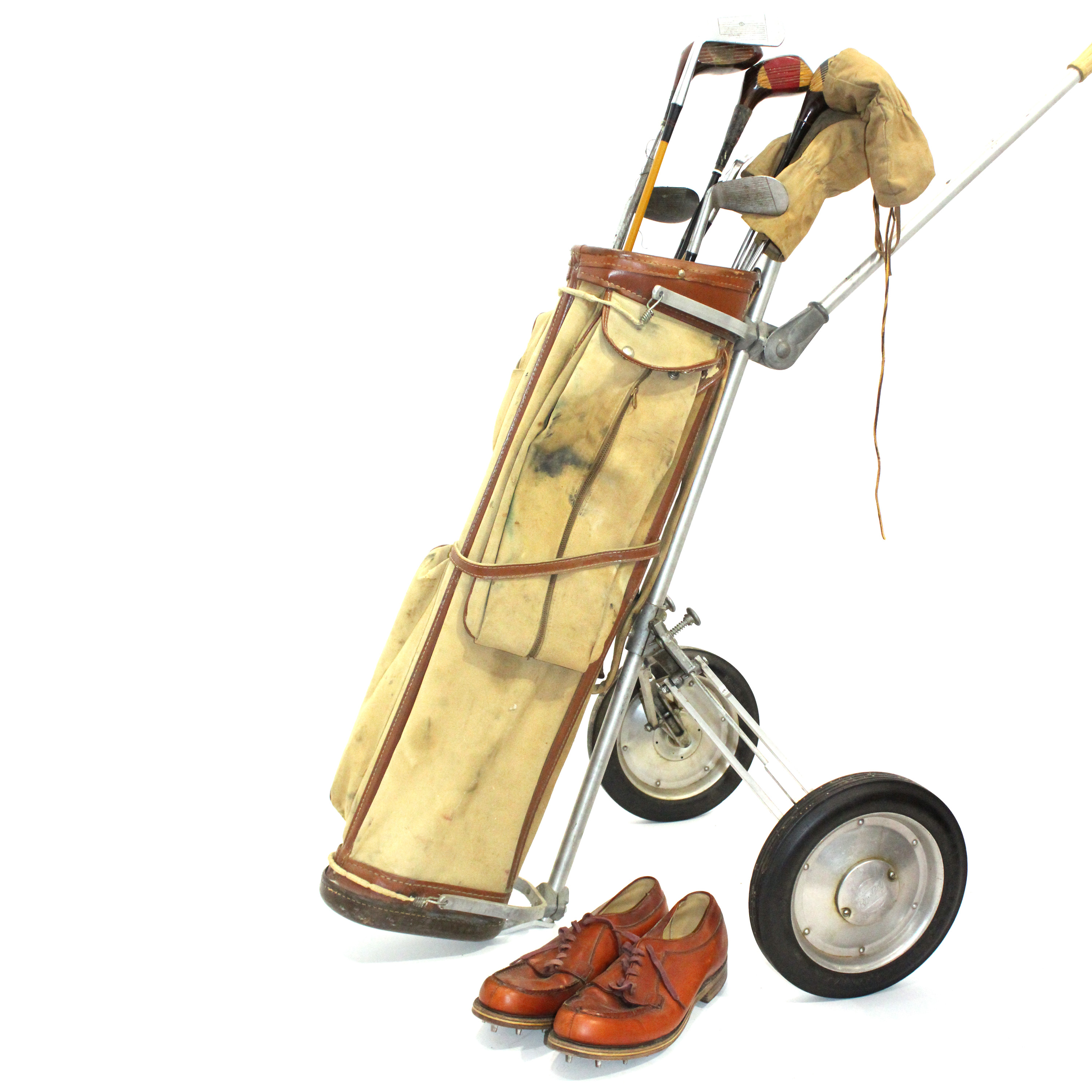 Vintage bag store boy golf cart