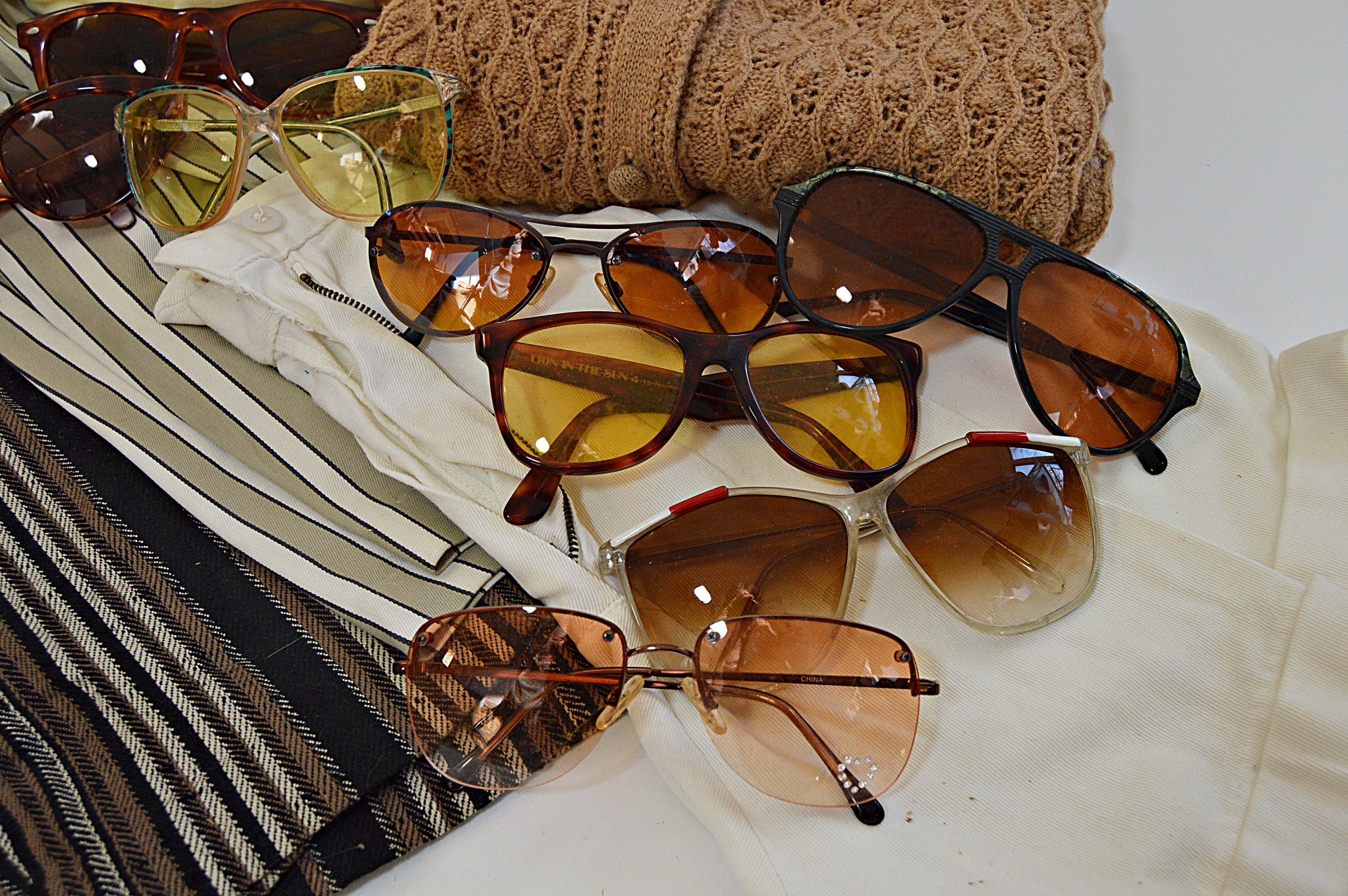 Vintage Women's Shorts, Sweaters, Basket Purses and Sunglasses