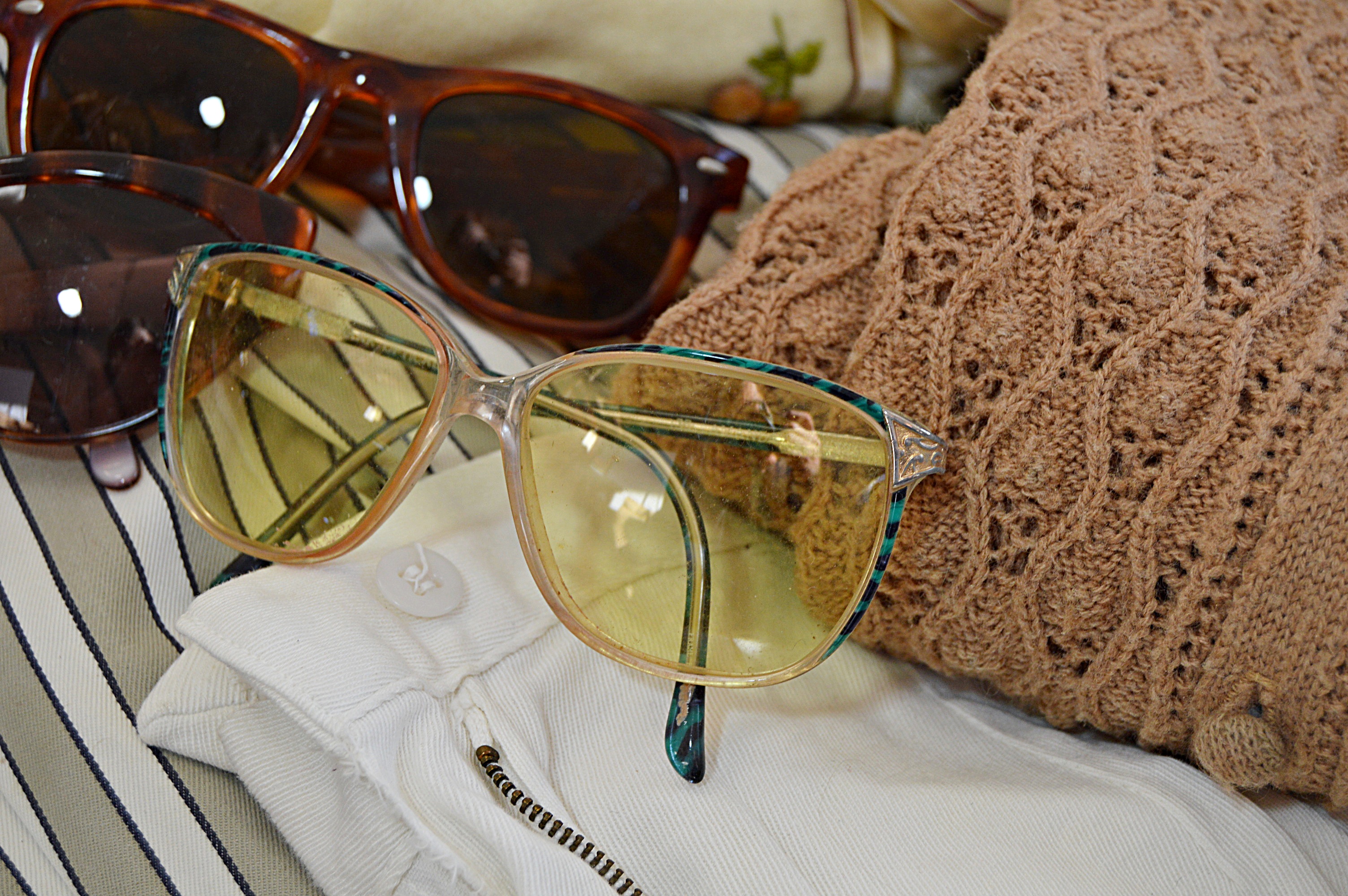 Vintage Women's Shorts, Sweaters, Basket Purses and Sunglasses