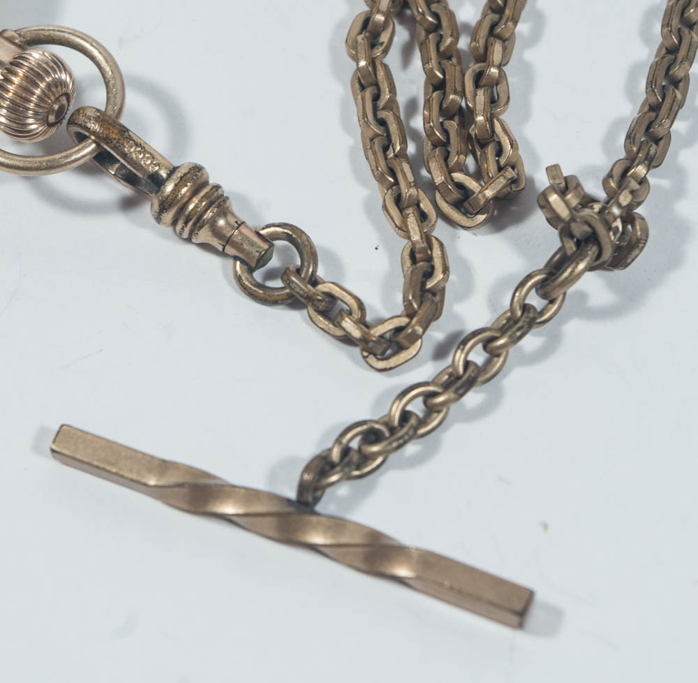 Circa 1889 Hampden Gold Filled Hunting Case Pocket Watch & Fob