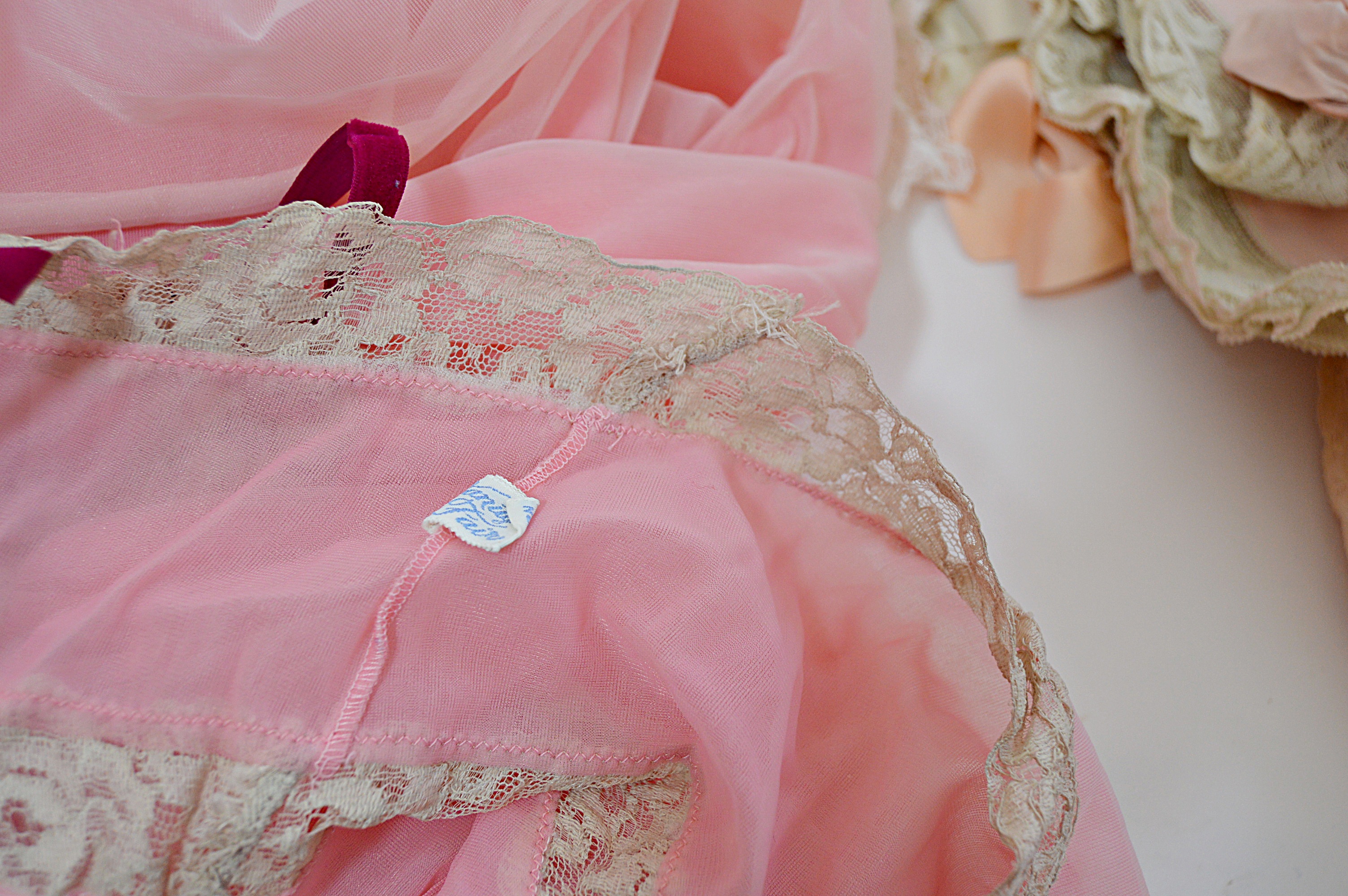 Vintage Lingerie with Bed Jackets, Silk Gowns, Undergarments, Stockings, Bags