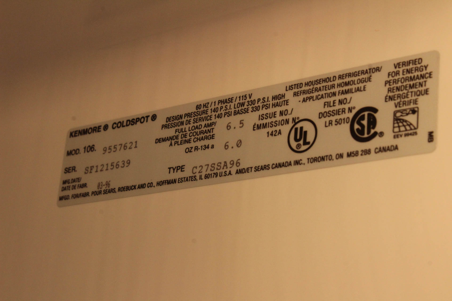 Kenmore Double Door Refrigerator