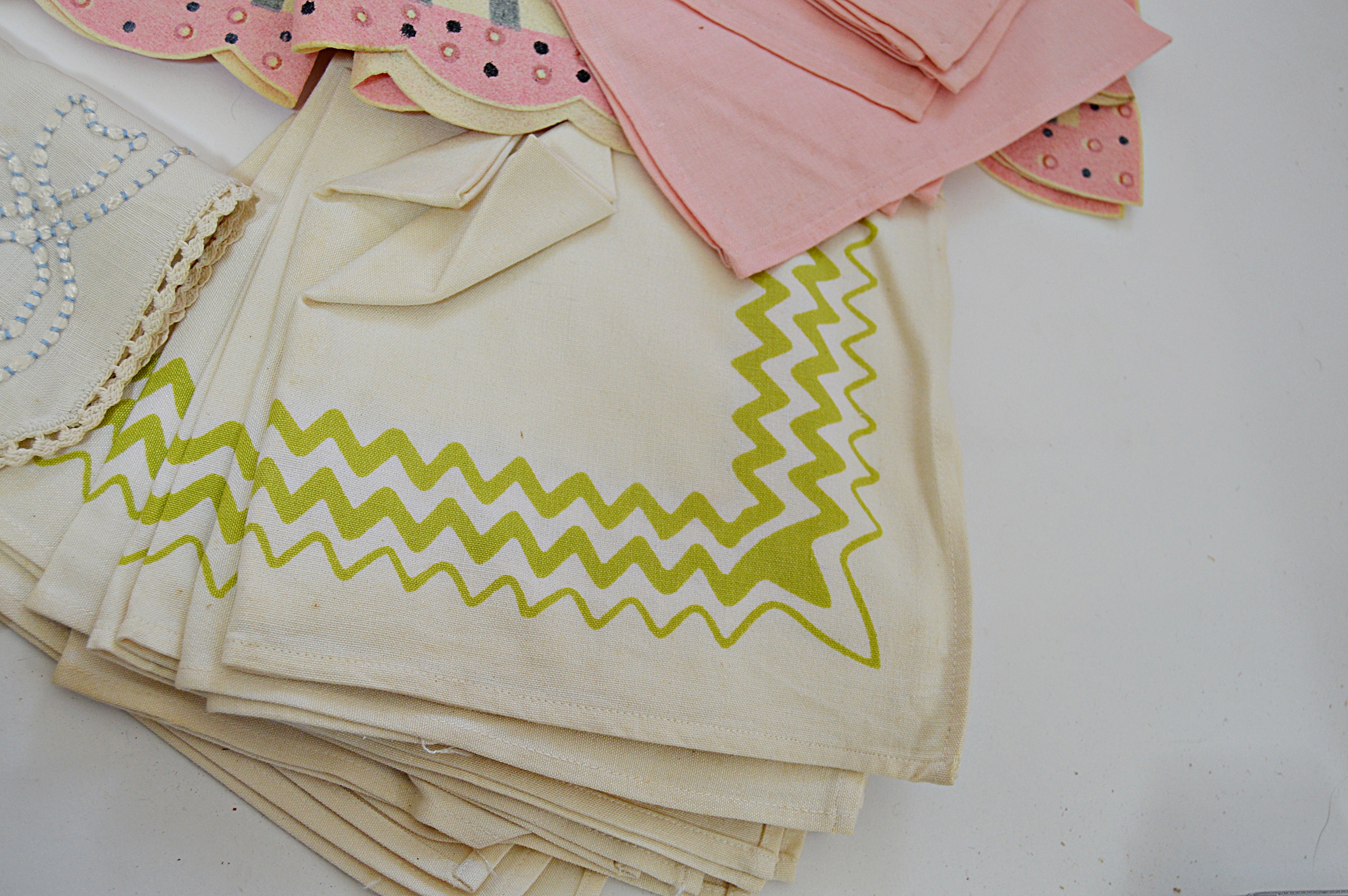 Vintage Aprons and Embroidered Table Linens