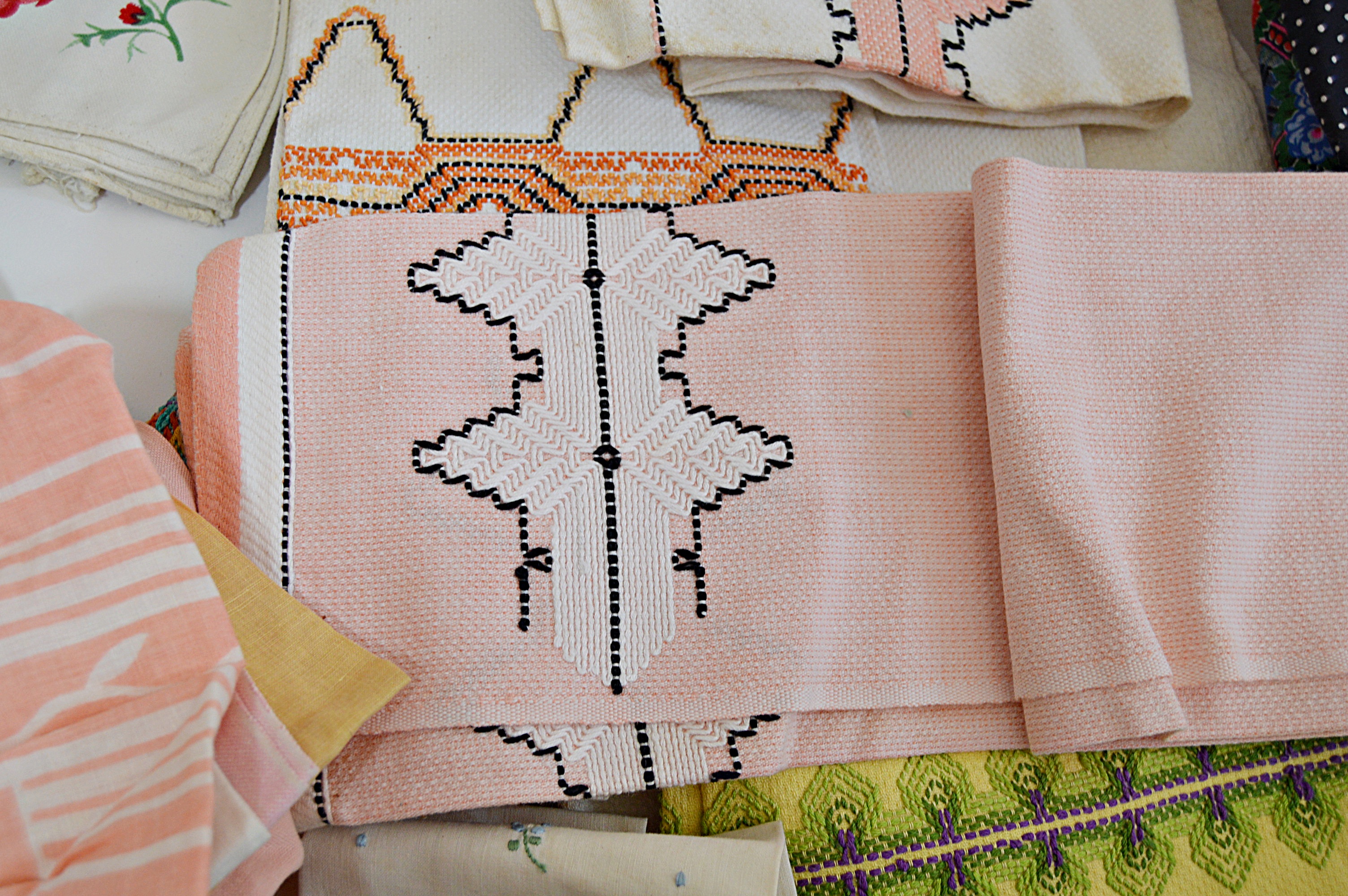 Vintage Aprons and Embroidered Table Linens