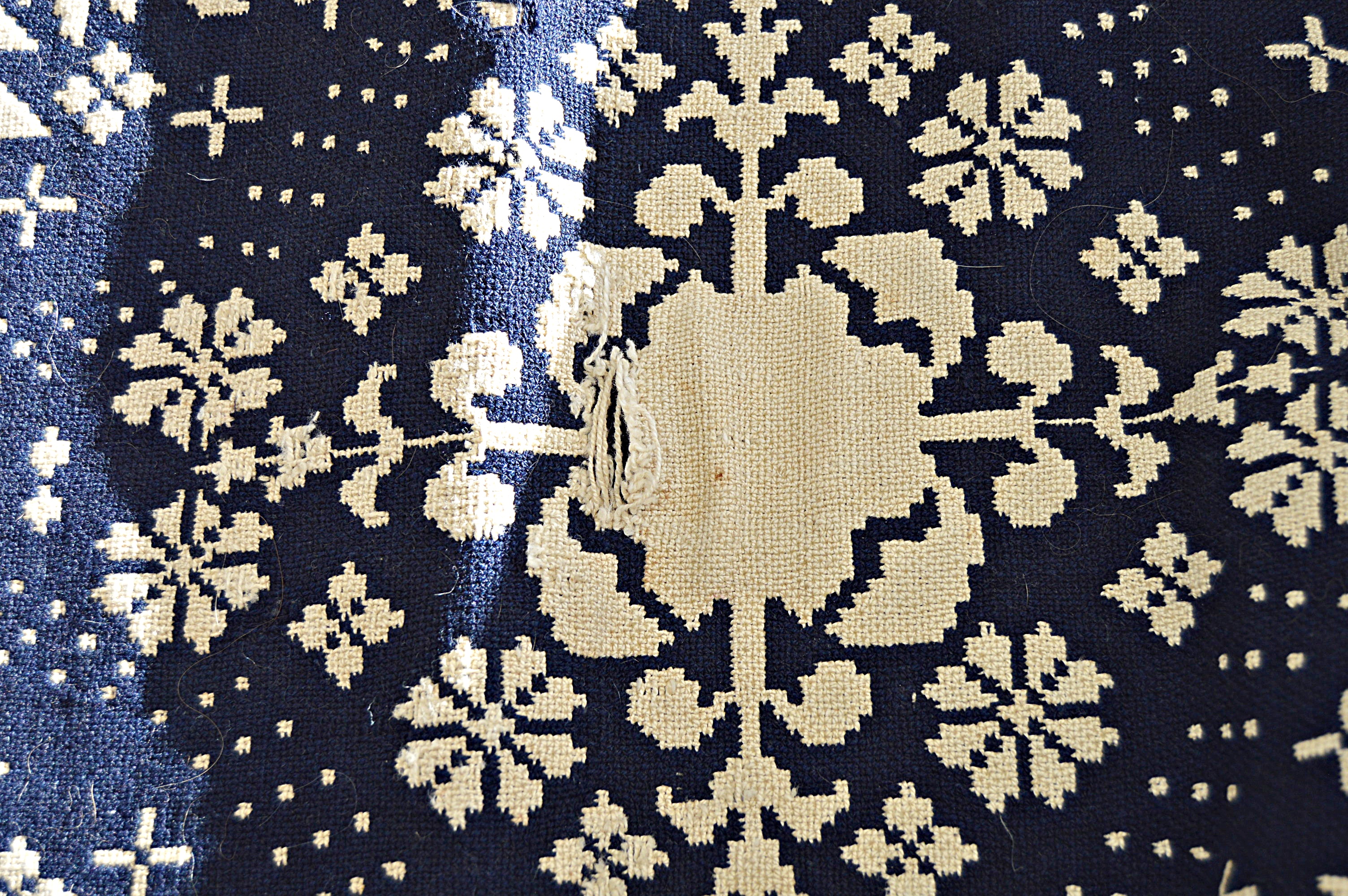 19th Century Handwoven Wool Coverlet