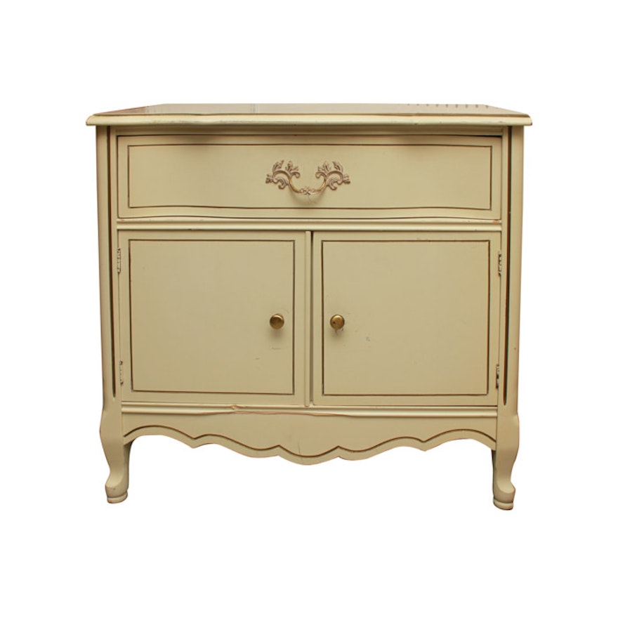 Cream Painted French Provincial Style Small Cabinet