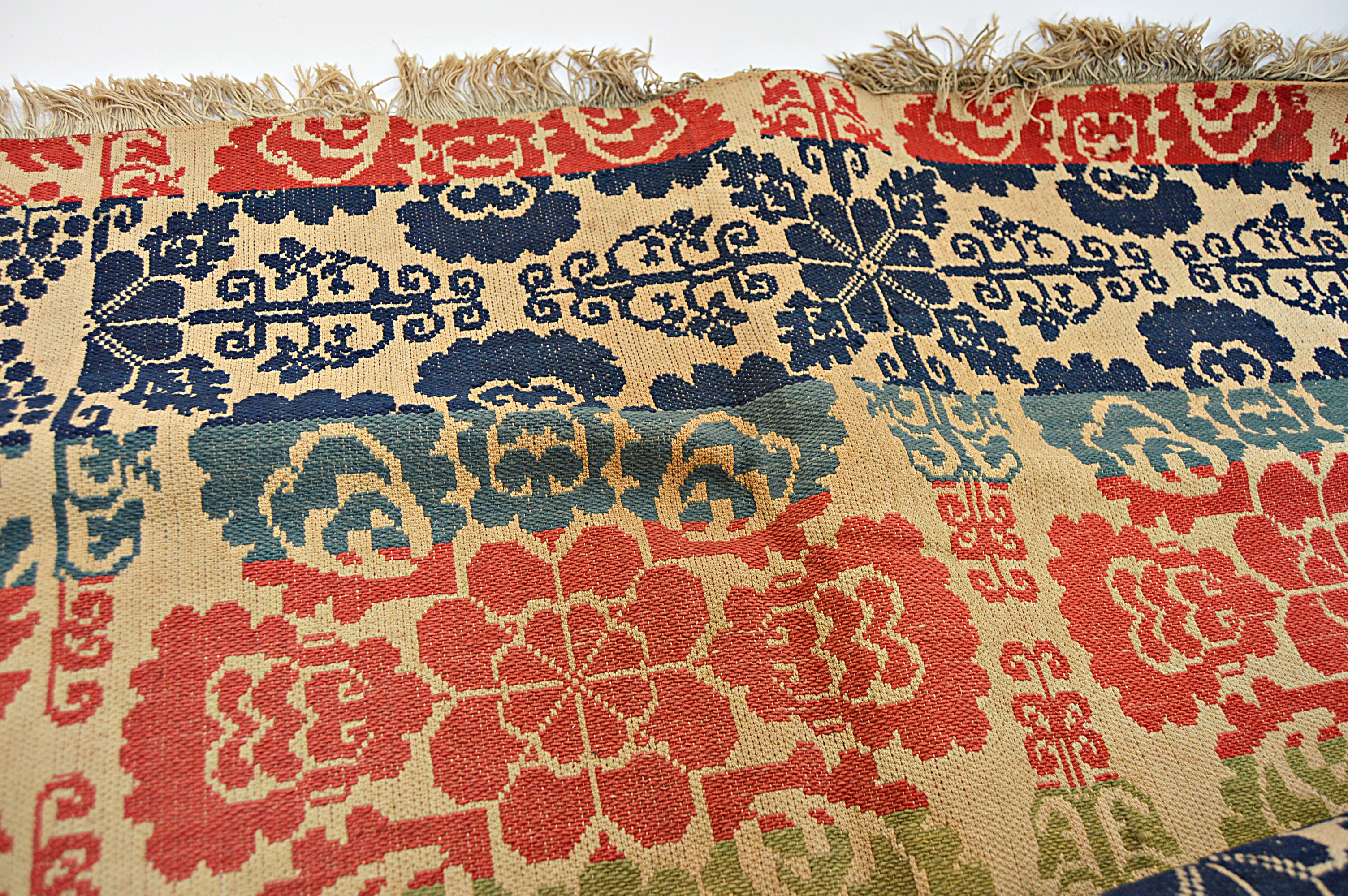 Signed 1853 Handwoven Wool Coverlet