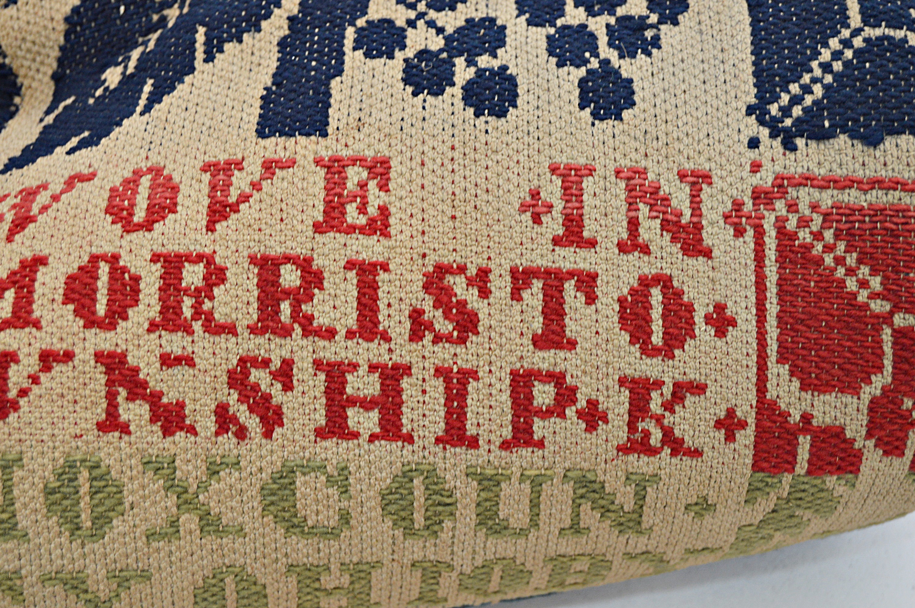 Signed 1853 Handwoven Wool Coverlet