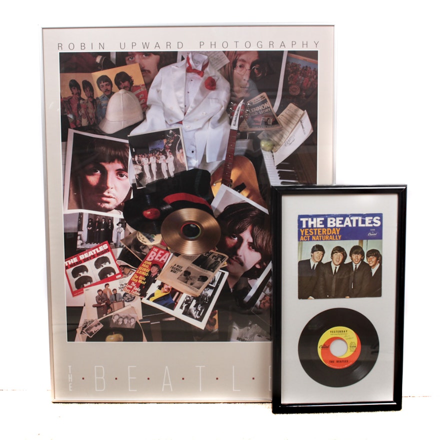 Framed Beatles Memorabilia