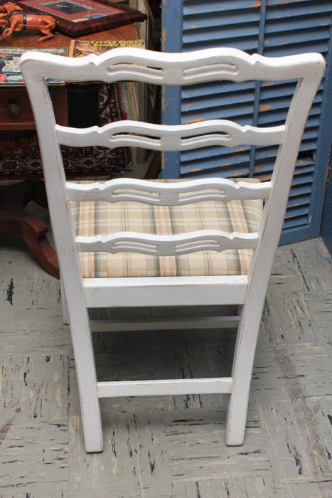 Vintage White Ladder-Back Side Chair