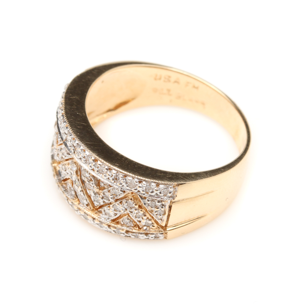 Bill Blass 14K Yellow Gold Diamond Ring