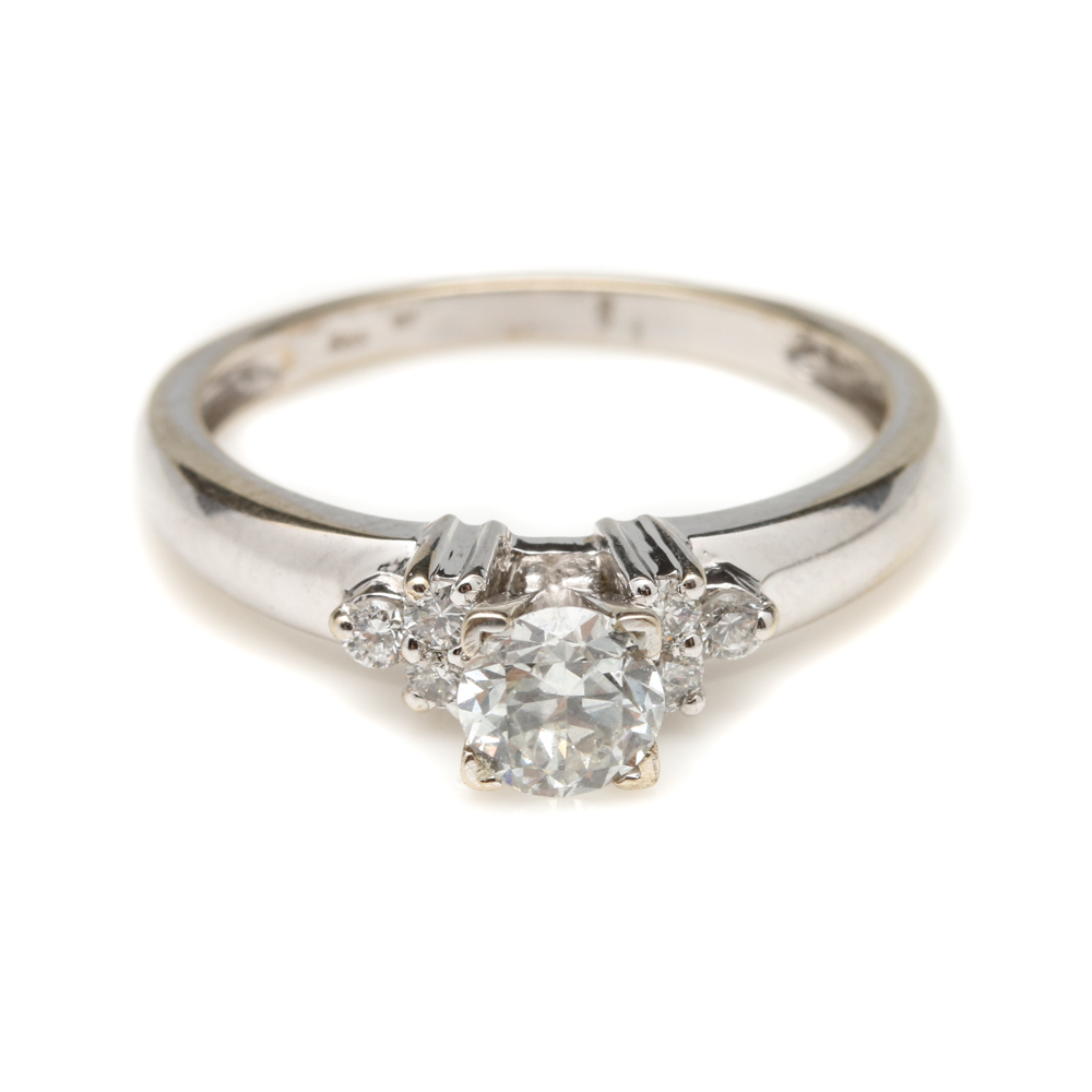14K White Gold Diamond Ring