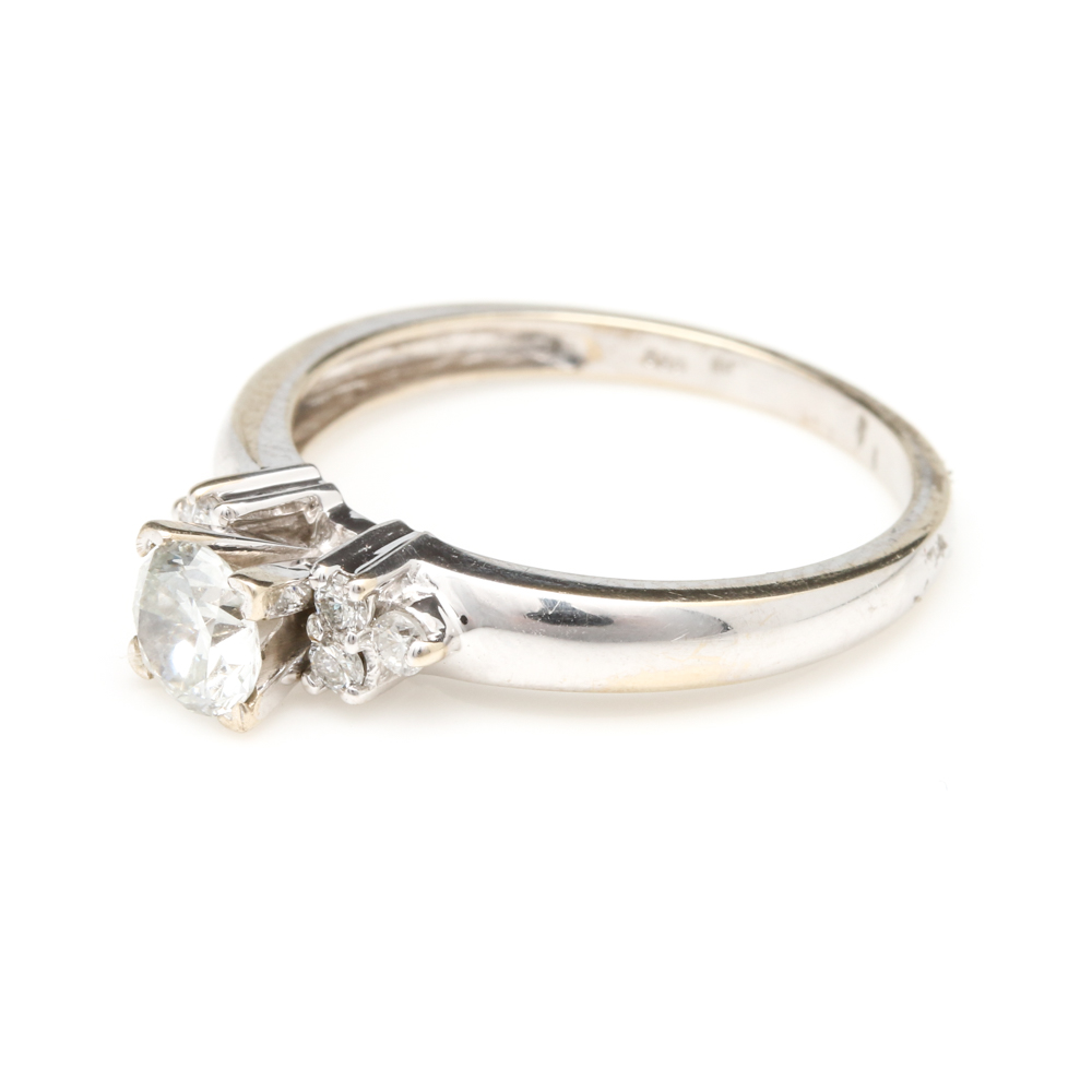 14K White Gold Diamond Ring