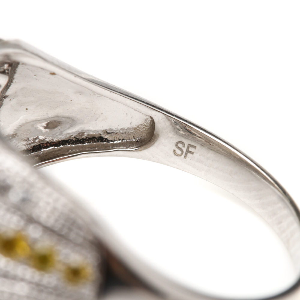 14K White Gold 1.07 CTW Multi-Color Diamond Ring