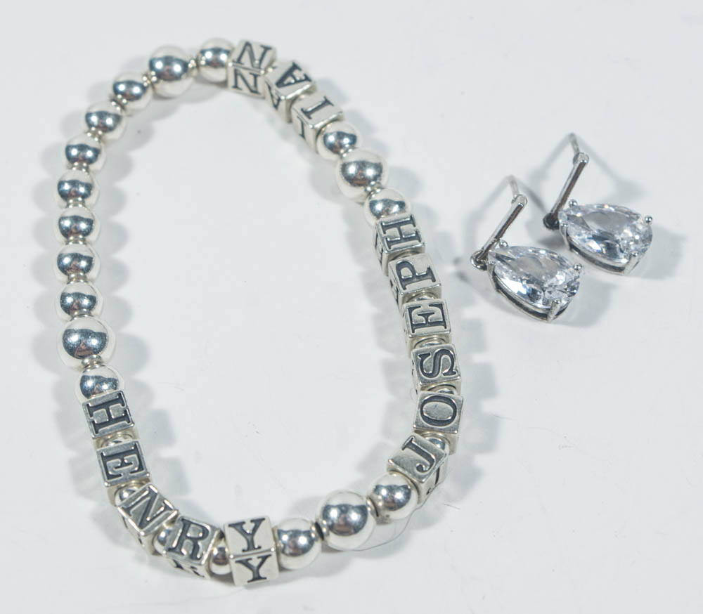 Sterling Silver Necklace Chains, Bracelet, Earrings, and Ring