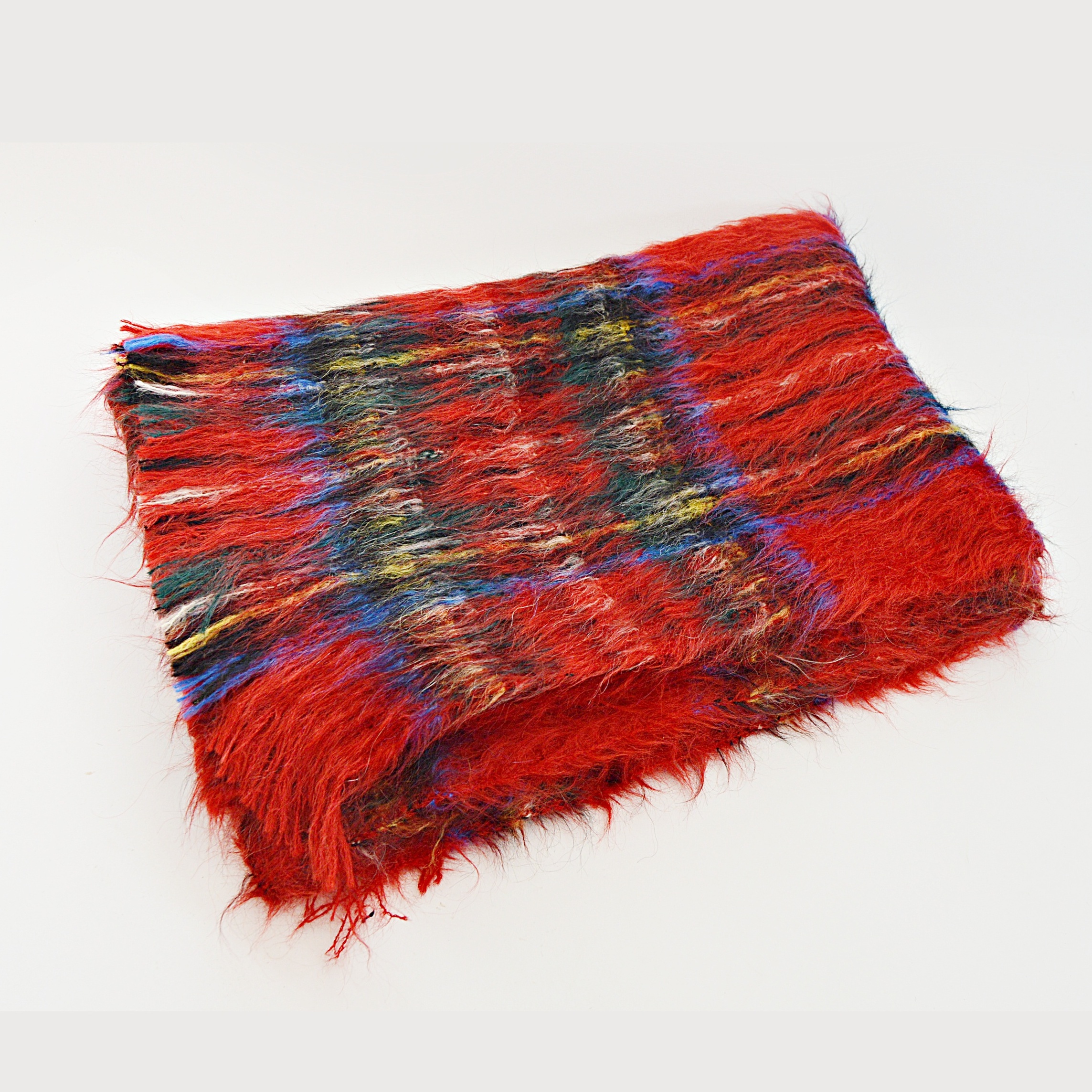 Vintage Scottish Plaid Mohair Throw from Saks Fifth Avenue