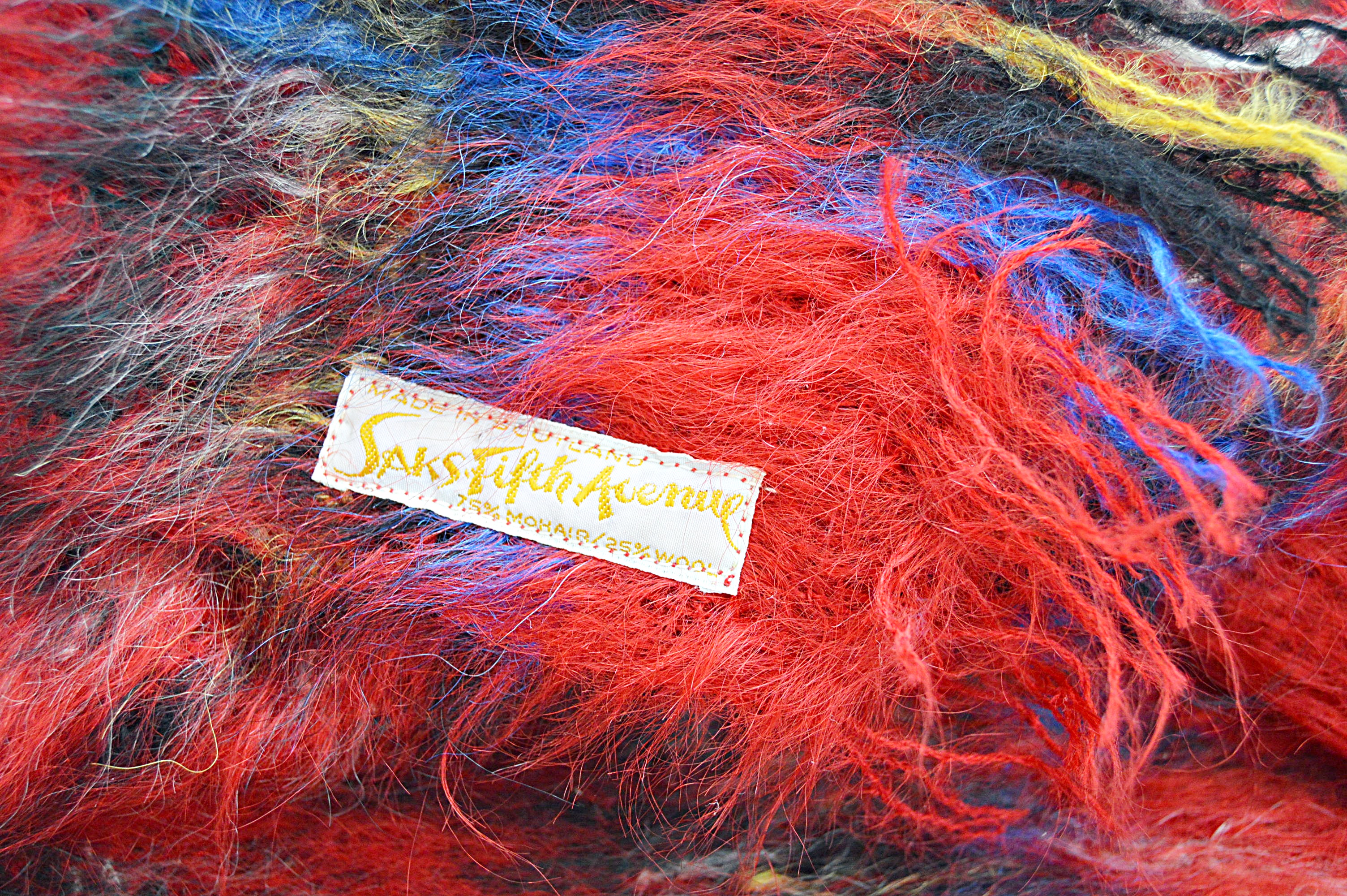 Vintage Scottish Plaid Mohair Throw from Saks Fifth Avenue