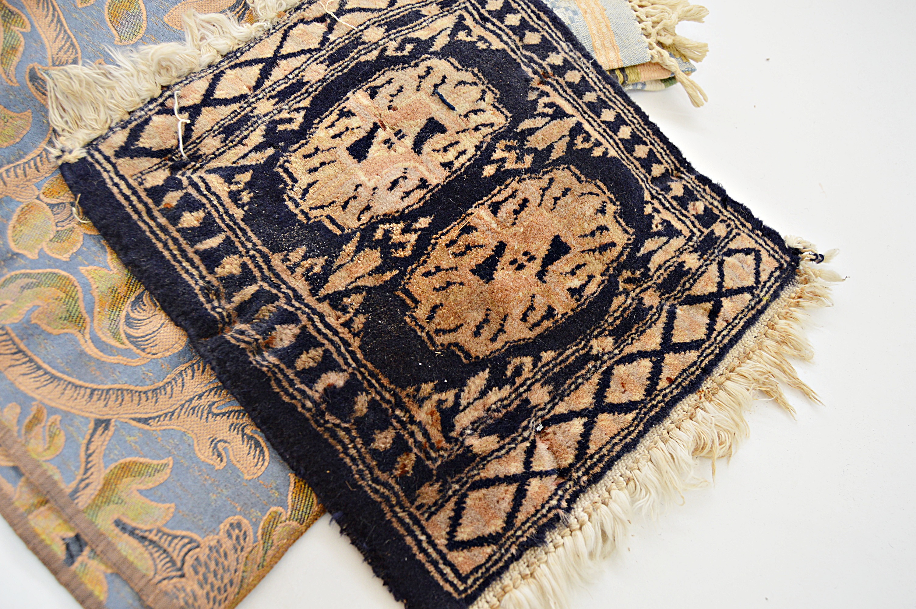 Vintage Textiles with Handwoven Persian Rug