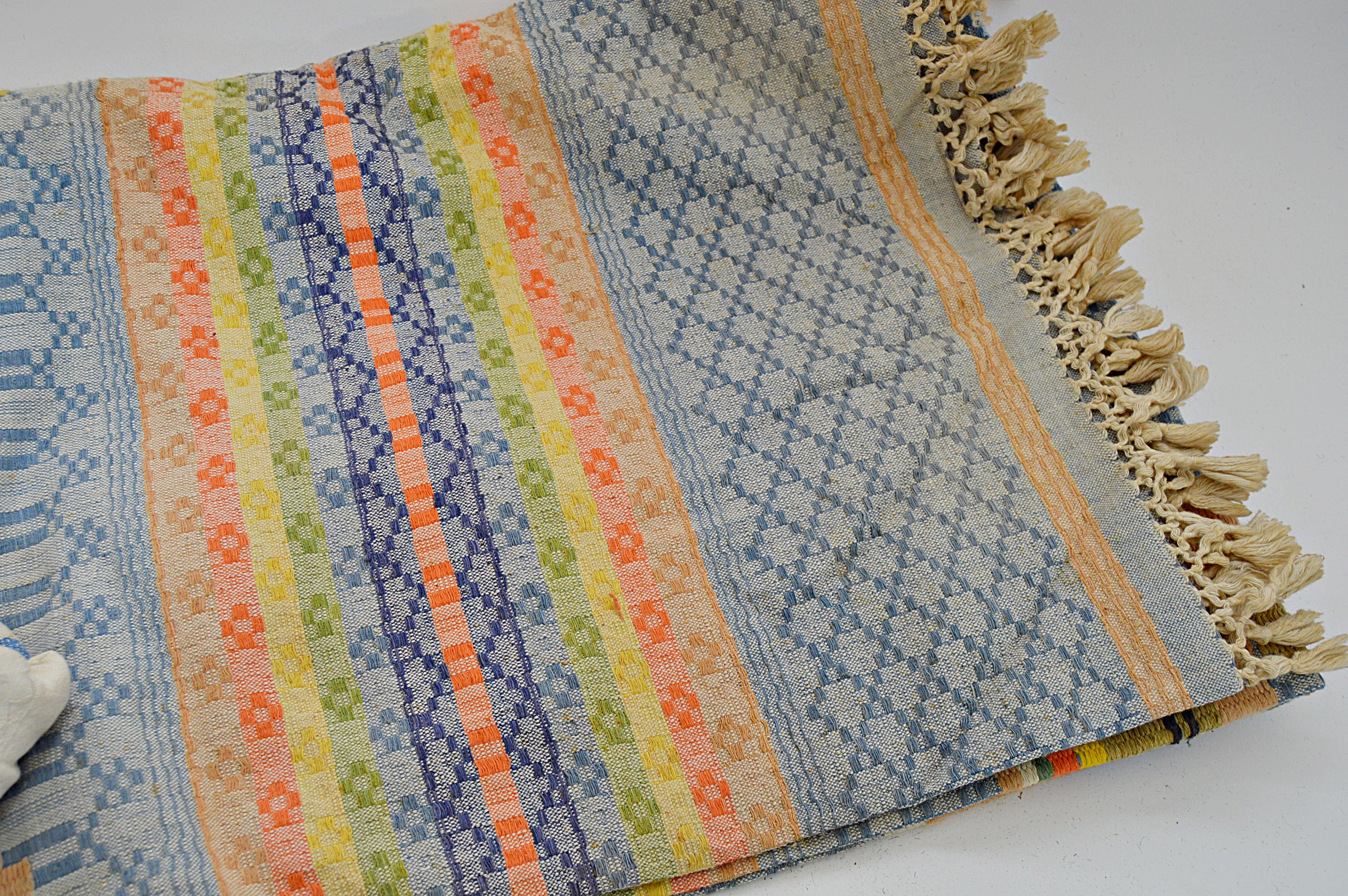 Vintage Textiles with Handwoven Persian Rug
