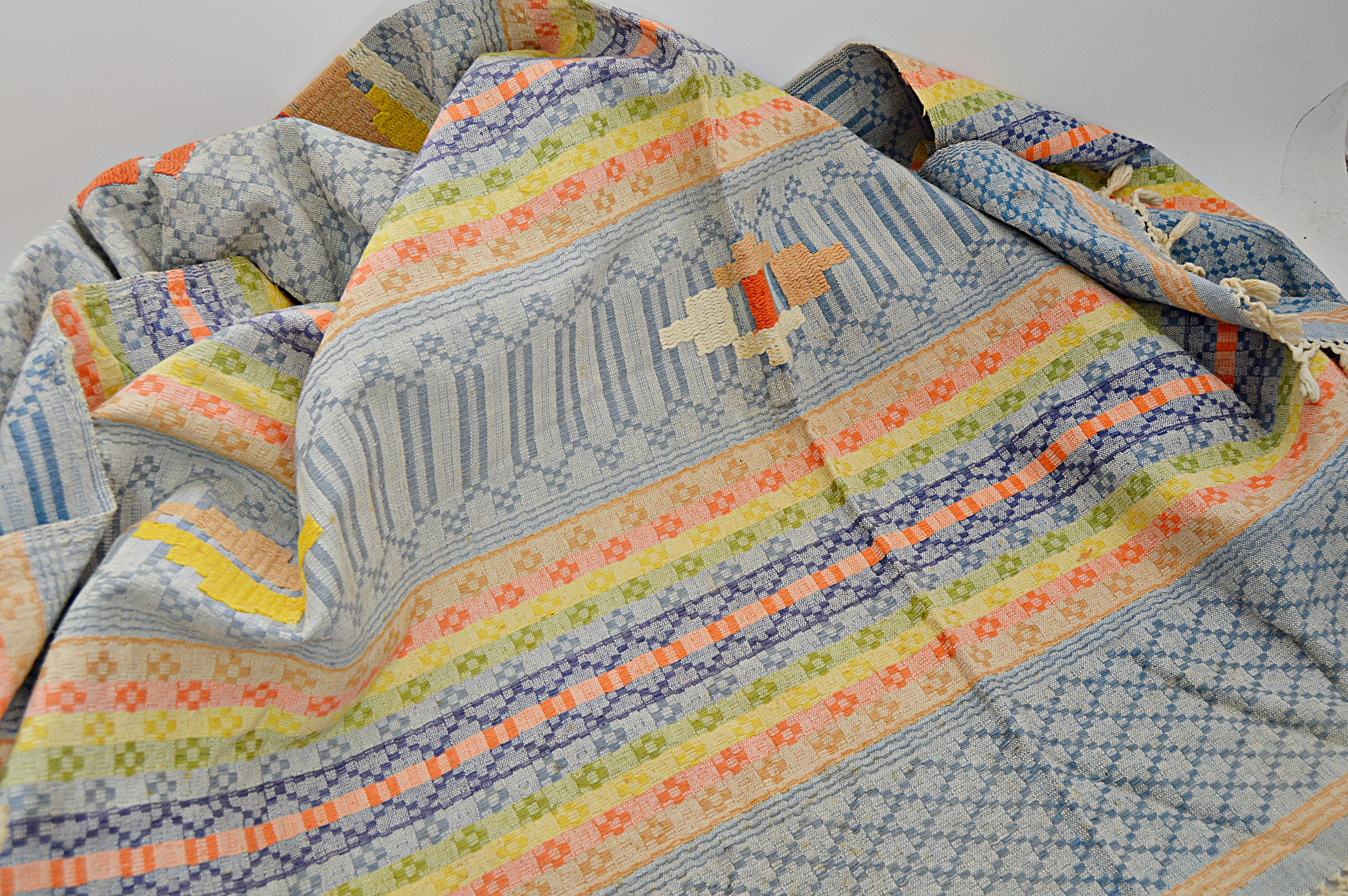 Vintage Textiles with Handwoven Persian Rug