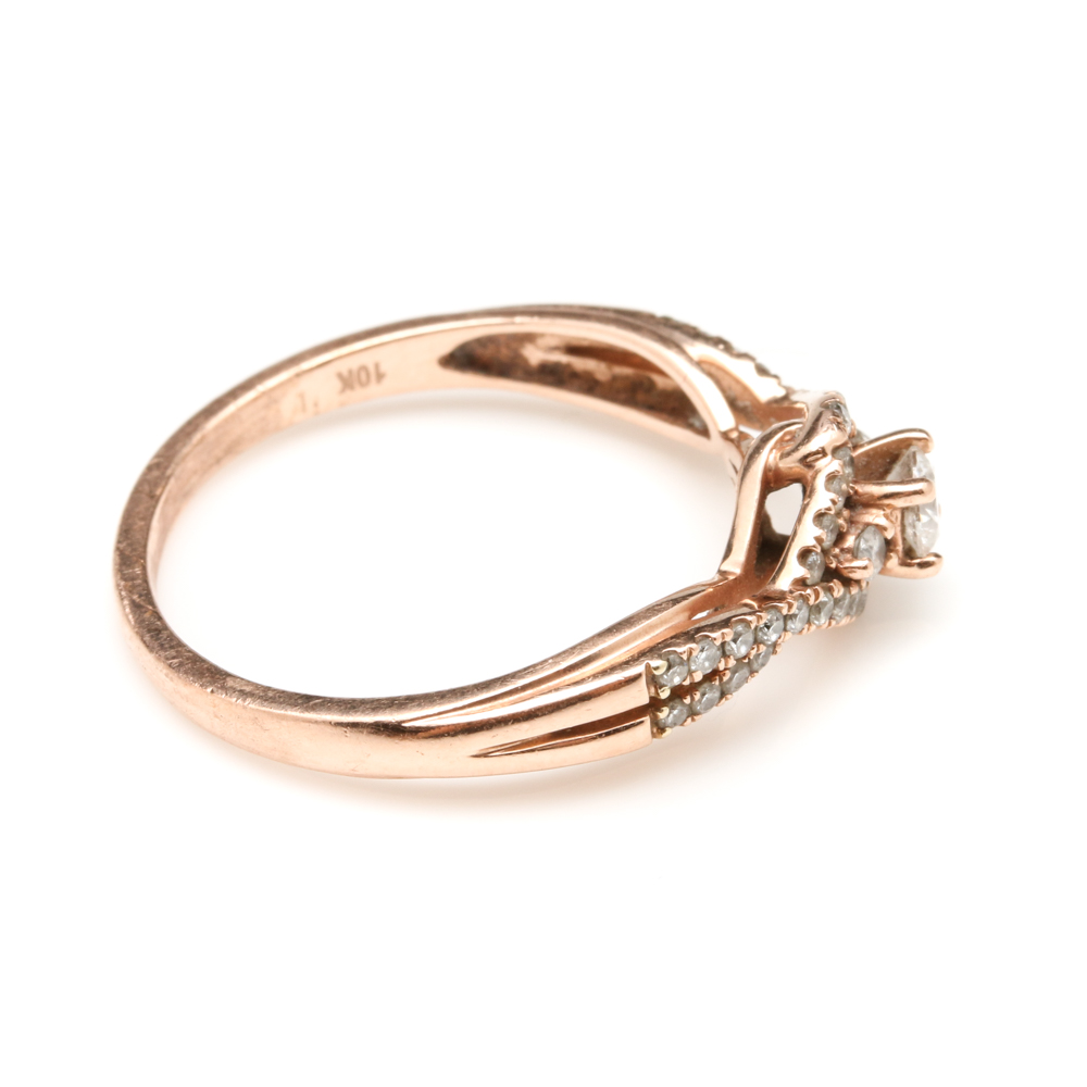 10K Rose Gold Diamond Ring
