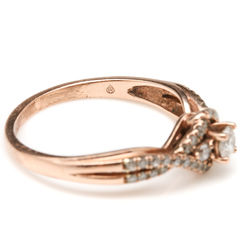 10K Rose Gold Diamond Ring
